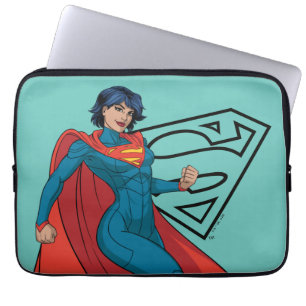 Supergirl Hovering in Blue Suit Laptop Sleeve