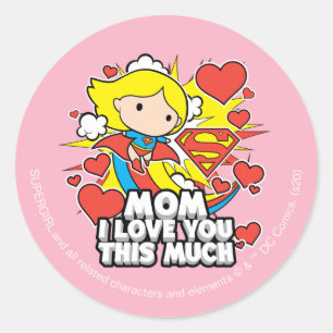 Supergirl   I Love You This Much Classic Round Sticker