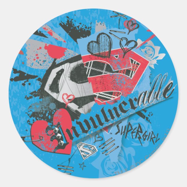 Supergirl Invulnerable Classic Round Sticker (Front)