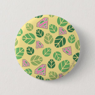 Supergirl Leaf Pattern 6 Cm Round Badge
