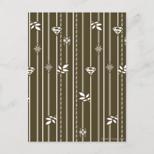 Supergirl Leaf Pattern Brown Postcard