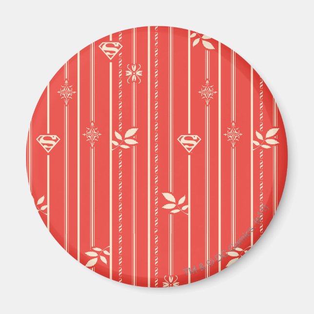 Supergirl Leaf Pattern Red Magnet (Front)