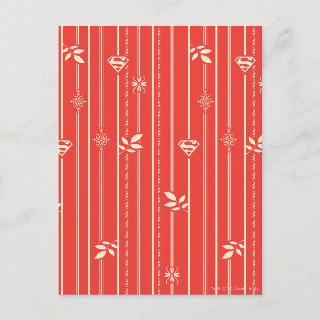 Supergirl Leaf Pattern Red Postcard (Front)