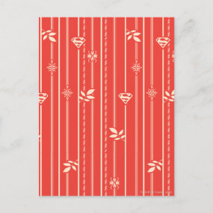 Supergirl Leaf Pattern Red Postcard