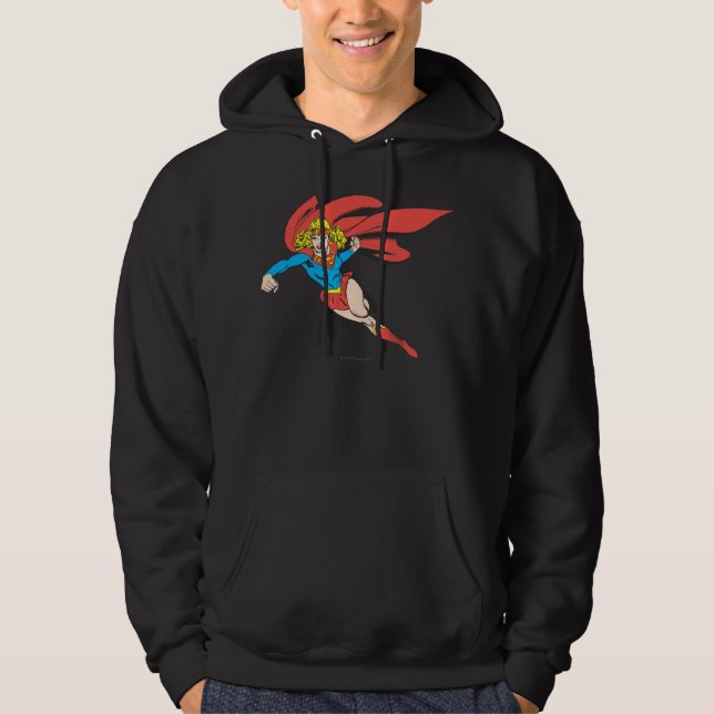 Supergirl Leaps and Punches Hoodie (Front)