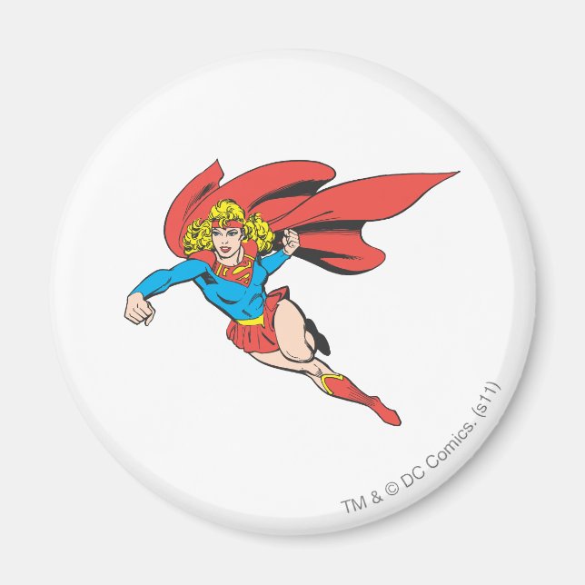Supergirl Leaps and Punches Magnet (Front)