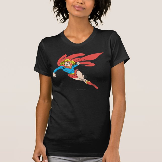 Supergirl Leaps and Punches T-Shirt (Front)