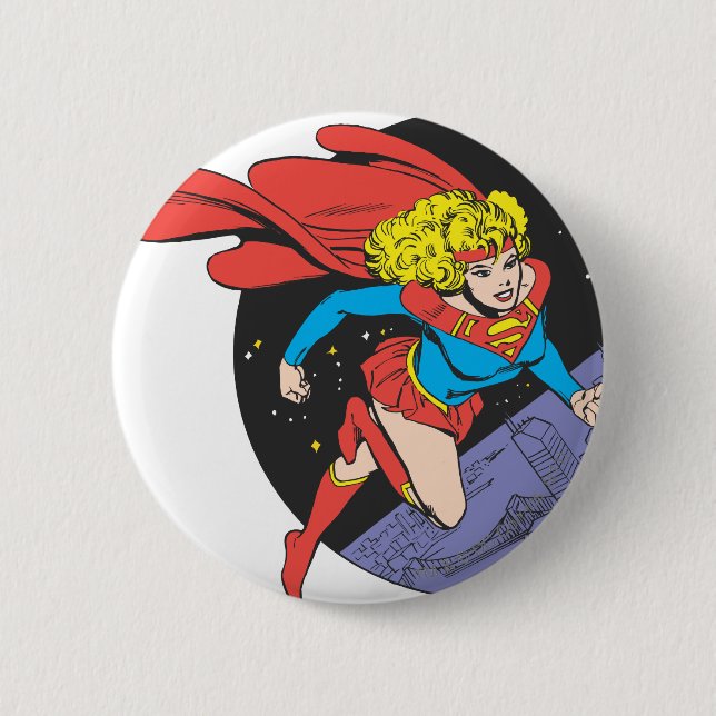 Supergirl Leaps in Space 6 Cm Round Badge (Front)