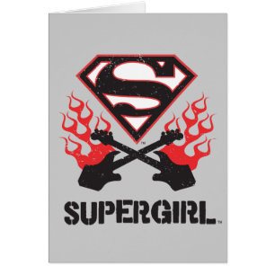 Supergirl Logo Black Flaming Guitars