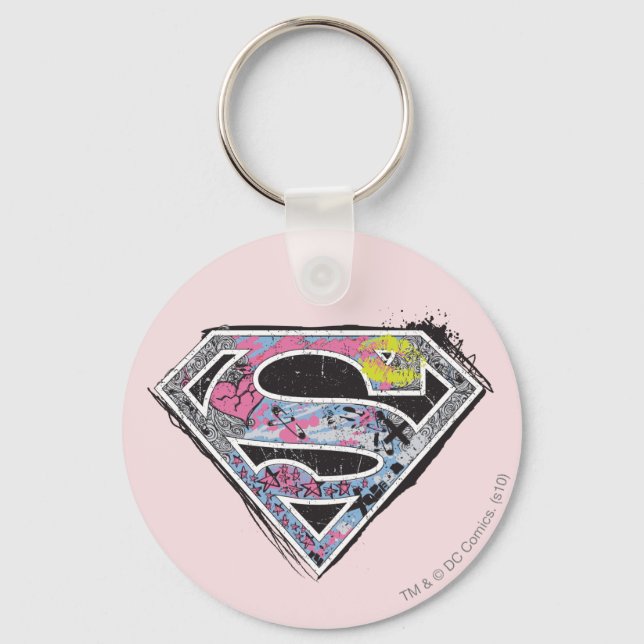 Supergirl Logo Collage Key Ring (Front)