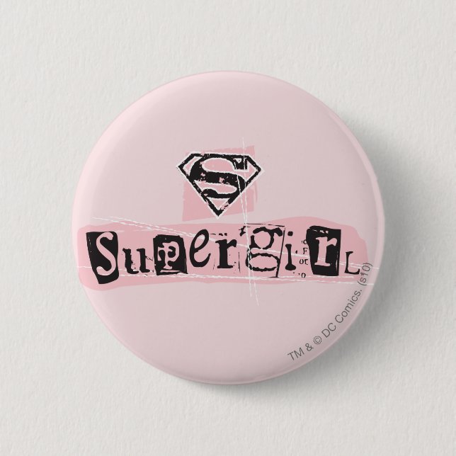 Supergirl Logo Ransom Note 6 Cm Round Badge (Front)