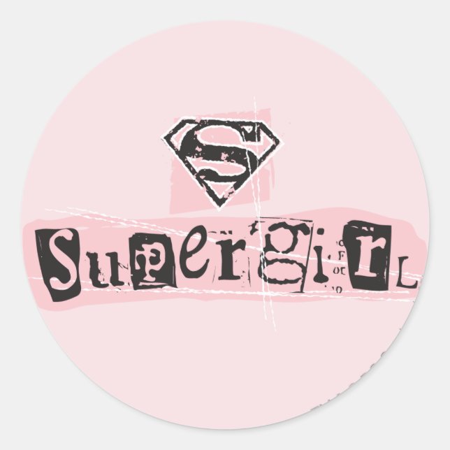 Supergirl Logo Ransom Note Classic Round Sticker (Front)