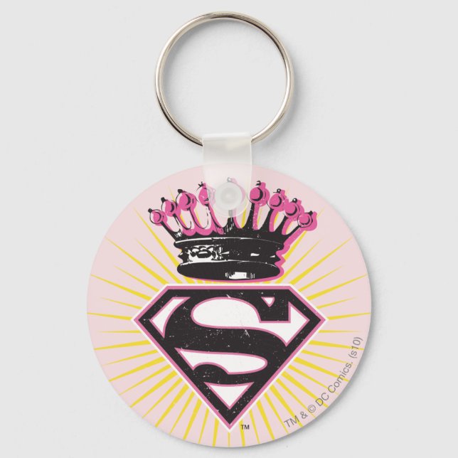 Supergirl Logo with Crown Key Ring (Front)
