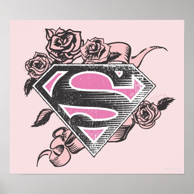 Supergirl Logo with Roses Poster (Front)