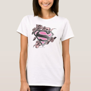 Supergirl Logo with Roses T-Shirt
