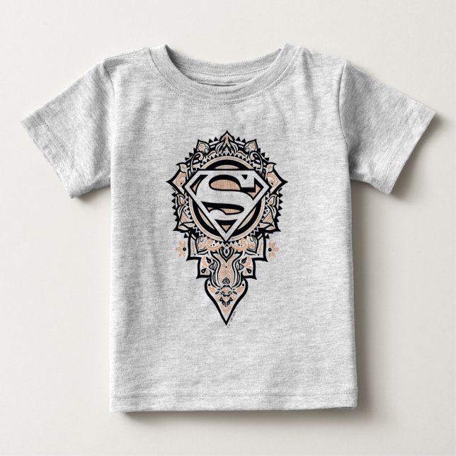 Supergirl Mandala Graphic Baby T-Shirt (Front)