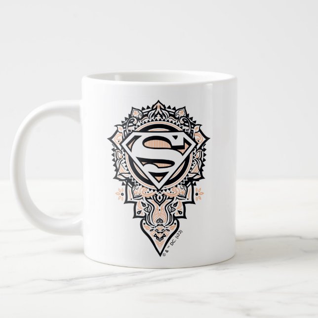 Supergirl Mandala Graphic Large Coffee Mug (Left)