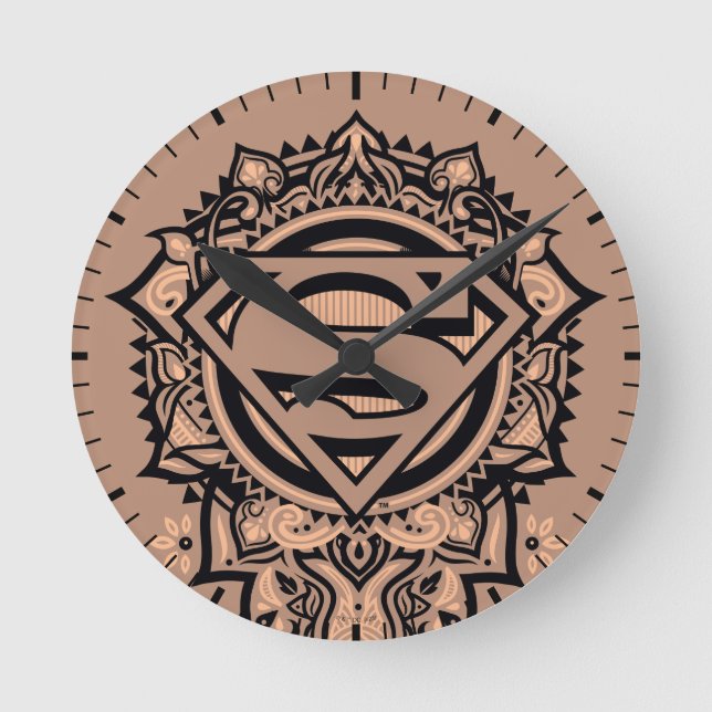 Supergirl Mandala Graphic Round Clock (Front)