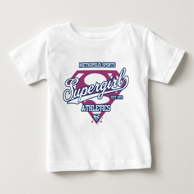 Supergirl Metropolis Sports Athletics Graphic Baby T-Shirt (Front)