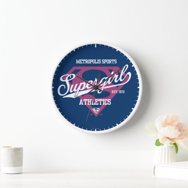 Supergirl Metropolis Sports Athletics Graphic Clock (Home)