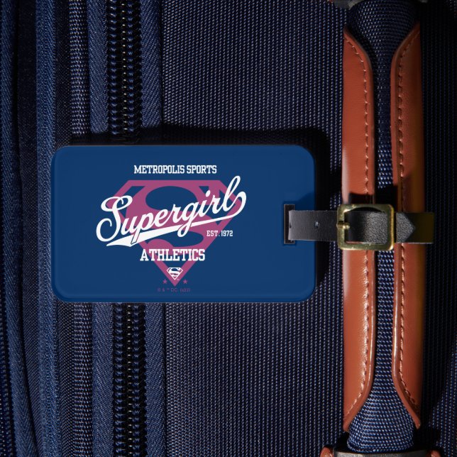 Supergirl Metropolis Sports Athletics Graphic Luggage Tag (Front Insitu 4)
