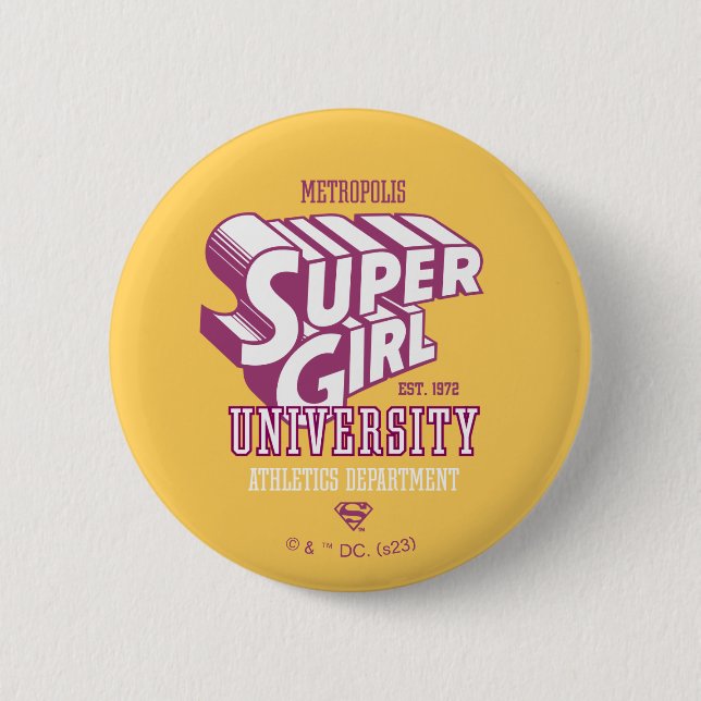 Supergirl Metropolis University Athletics Dept. 6 Cm Round Badge (Front)