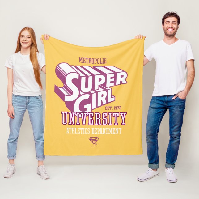 Supergirl Metropolis University Athletics Dept. Fleece Blanket (In Situ)