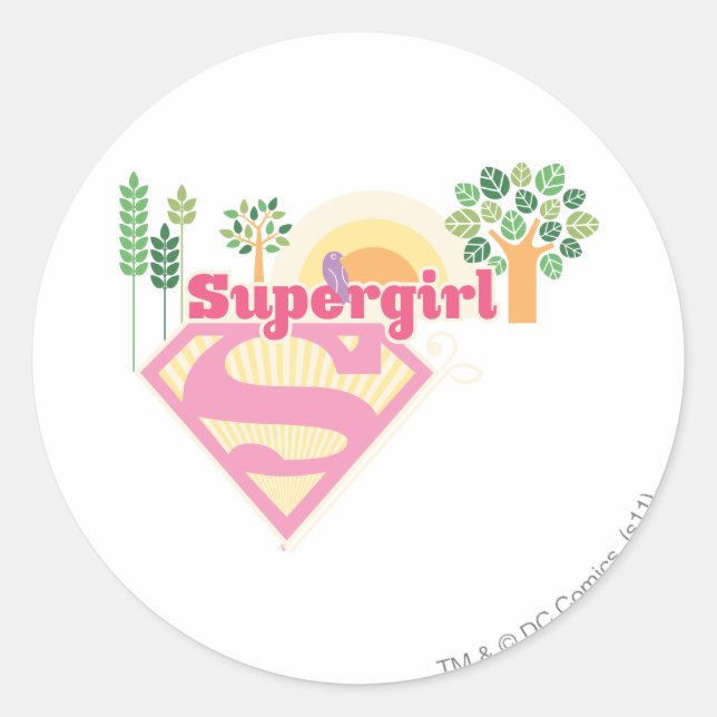Supergirl Nature Logo Classic Round Sticker (Front)
