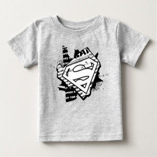 Supergirl Newsprint S-Shield Baby T-Shirt