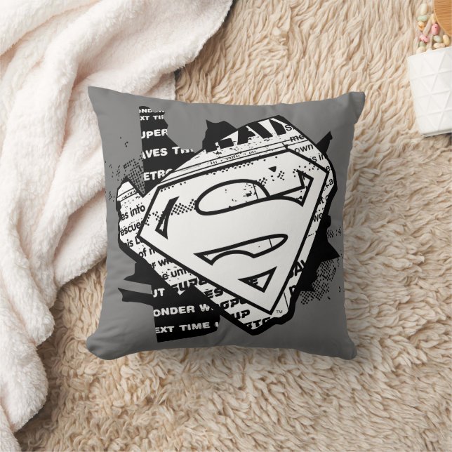 Supergirl Newsprint S-Shield Cushion (Blanket)