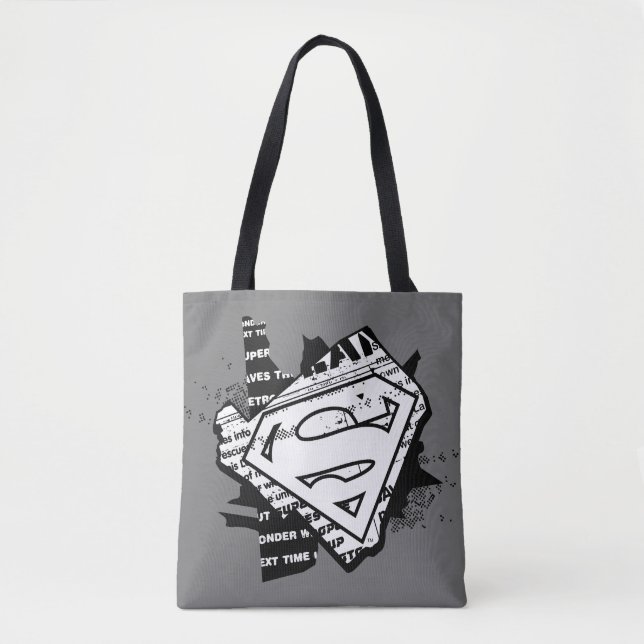 Supergirl Newsprint S-Shield Tote Bag (Front)