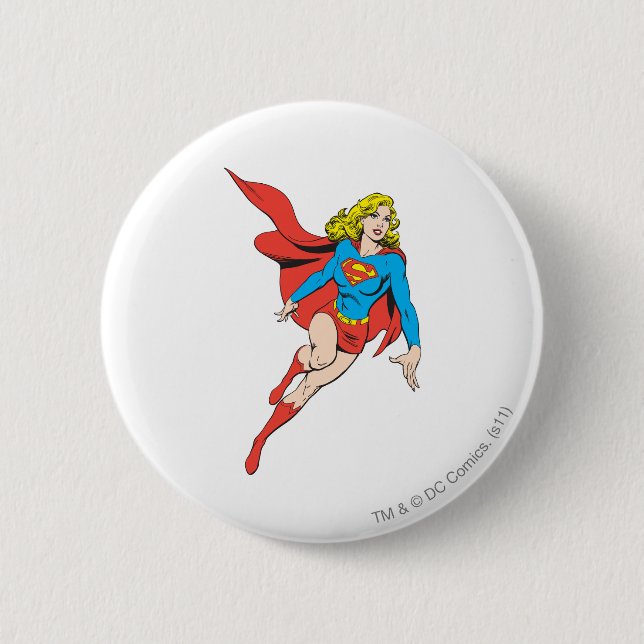 Supergirl on the Move 6 Cm Round Badge (Front)