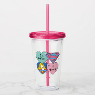 Supergirl Out of This World Retro Graphic Acrylic Tumbler