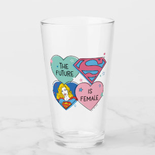 Supergirl Out of This World Retro Graphic Glass