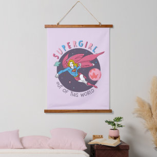 Supergirl Out of This World Retro Graphic Hanging Tapestry