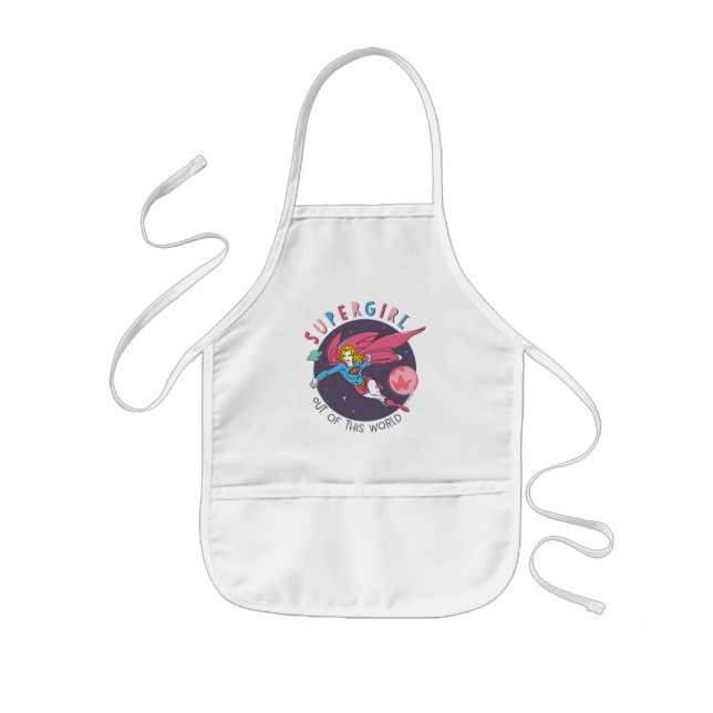 Supergirl Out of This World Retro Graphic Kids Apron (Front)