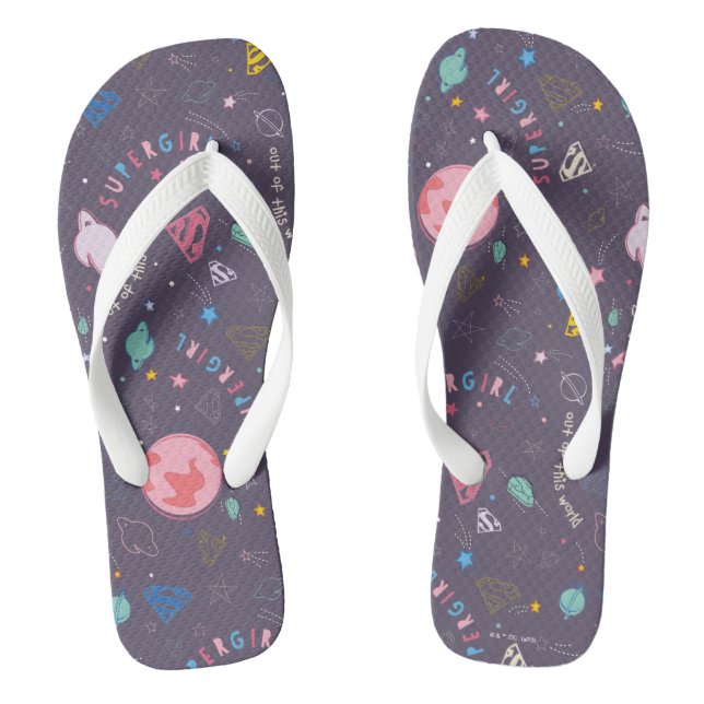 Supergirl Out of This World Retro Graphic Thongs (Footbed)