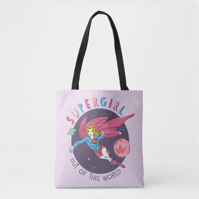 Supergirl Out of This World Retro Graphic Tote Bag (Front)
