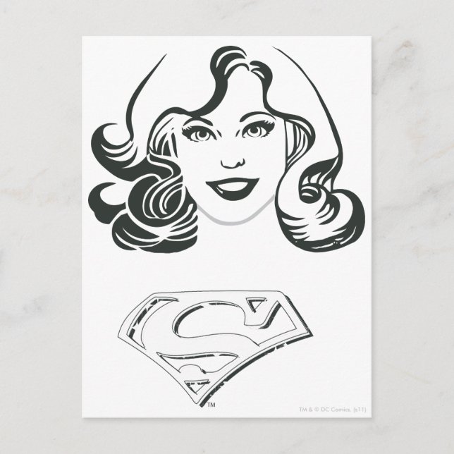 Supergirl Outline 1 Postcard (Front)