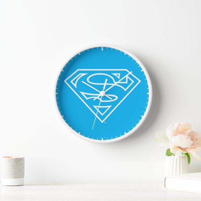 Supergirl Outline S-Shield Clock (Home)
