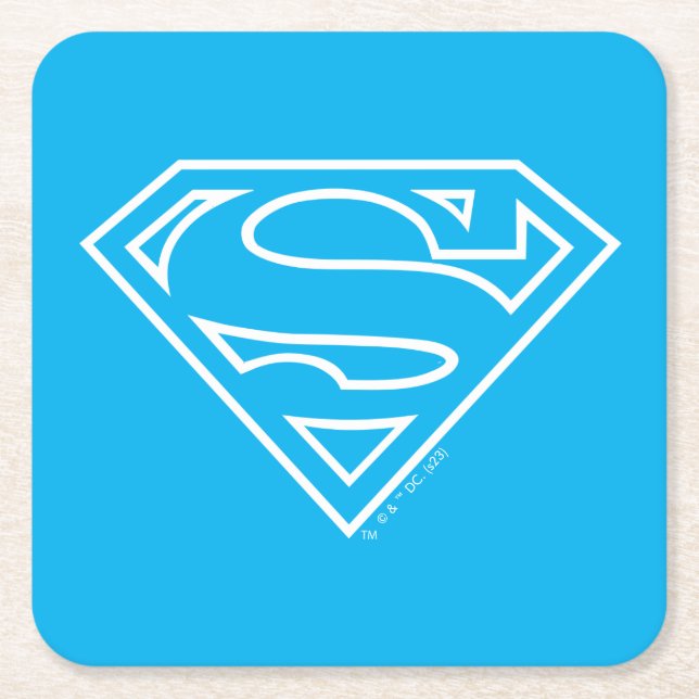 Supergirl Outline S-Shield Square Paper Coaster (Front)