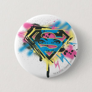 Supergirl Paint and Spills 6 Cm Round Badge