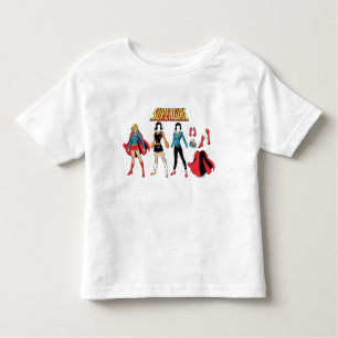 Supergirl Paper Doll Graphic Toddler T-Shirt