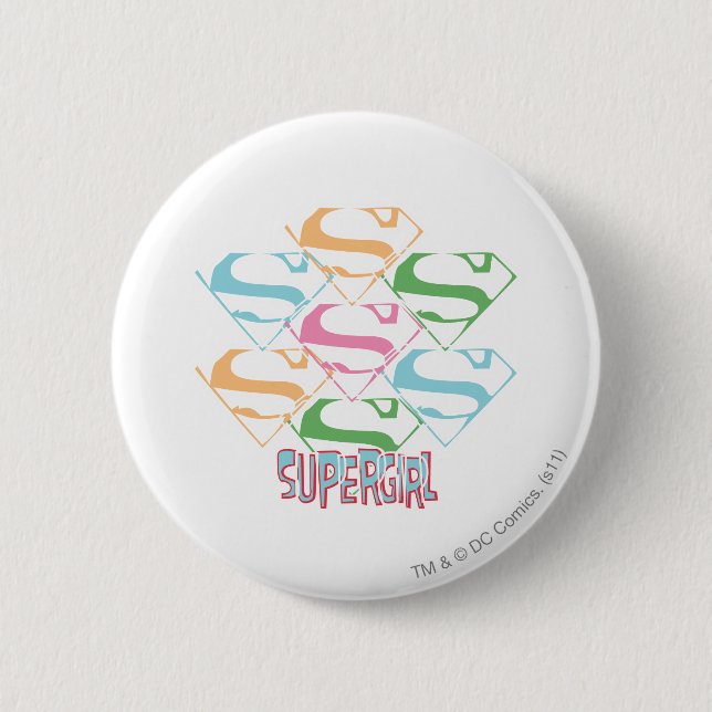 Supergirl Pastel Logo Collage 6 Cm Round Badge (Front)