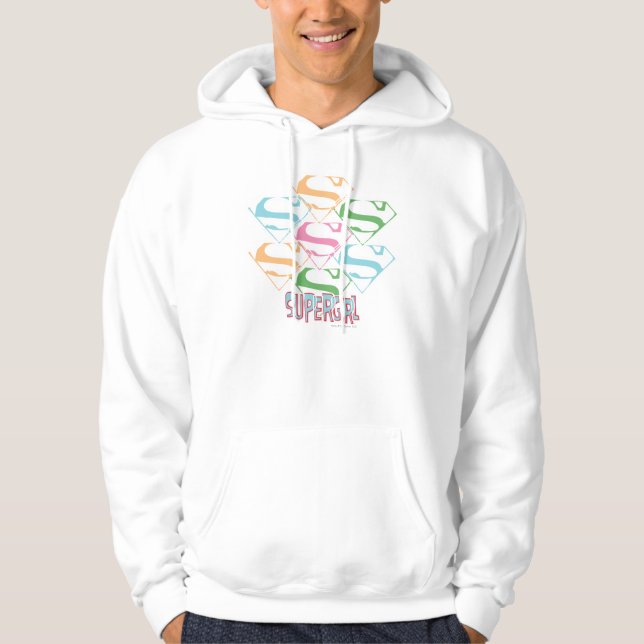 Supergirl Pastel Logo Collage Hoodie (Front)