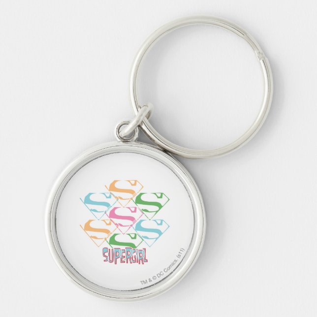 Supergirl Pastel Logo Collage Key Ring (Front)