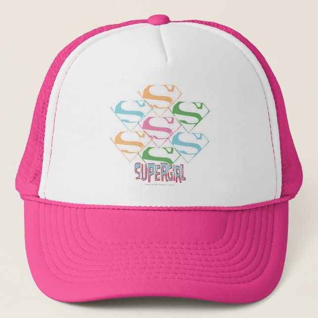 Supergirl Pastel Logo Collage Trucker Hat (Front)