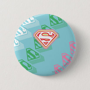Supergirl Pastel Repeat Pattern 6 Cm Round Badge