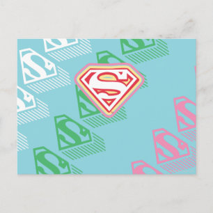 Supergirl Pastel  Repeat Pattern Postcard