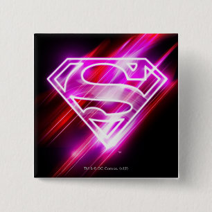 Supergirl Pink 15 Cm Square Badge